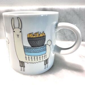 Danica Studio Llama Alpaca Mug Carrying Basket Tall White Coffee Tea Cup